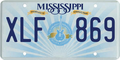 MS license plate XLF869