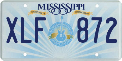 MS license plate XLF872