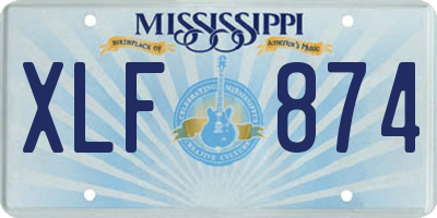 MS license plate XLF874