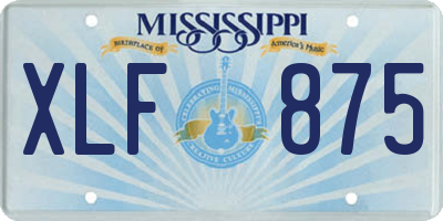 MS license plate XLF875