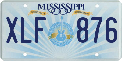 MS license plate XLF876