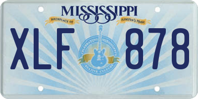 MS license plate XLF878