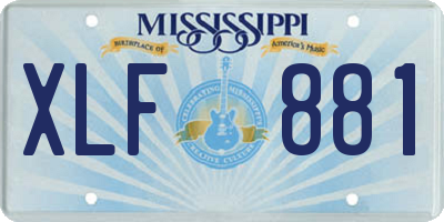 MS license plate XLF881