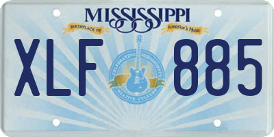 MS license plate XLF885
