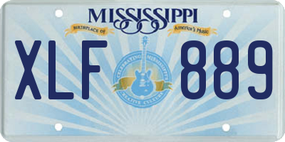 MS license plate XLF889