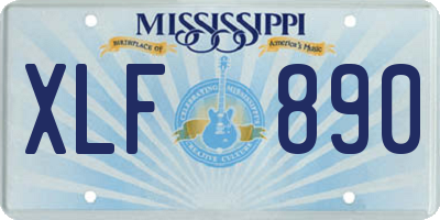 MS license plate XLF890