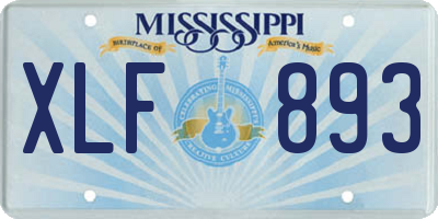 MS license plate XLF893