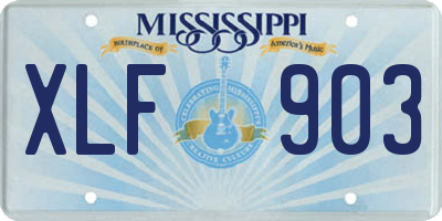MS license plate XLF903