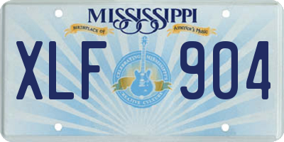 MS license plate XLF904