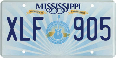 MS license plate XLF905