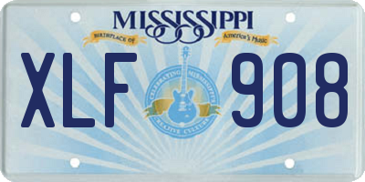 MS license plate XLF908