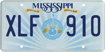 MS license plate XLF910