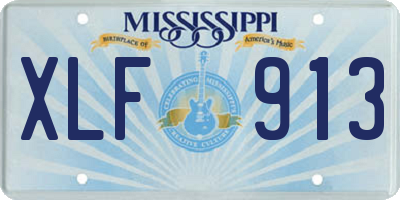 MS license plate XLF913