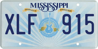 MS license plate XLF915