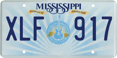 MS license plate XLF917
