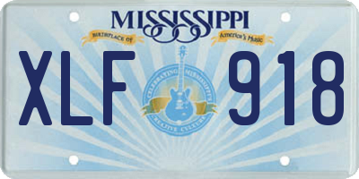MS license plate XLF918