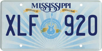 MS license plate XLF920