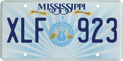 MS license plate XLF923