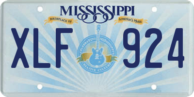 MS license plate XLF924