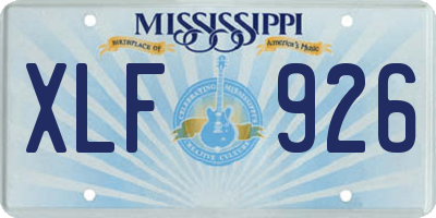 MS license plate XLF926
