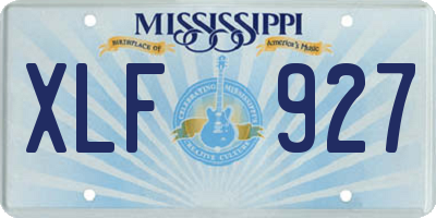 MS license plate XLF927
