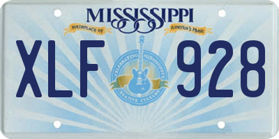 MS license plate XLF928