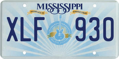 MS license plate XLF930