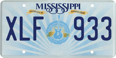 MS license plate XLF933
