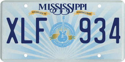 MS license plate XLF934