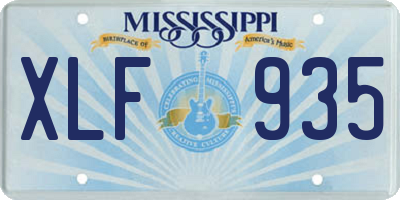 MS license plate XLF935