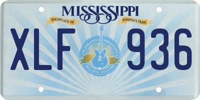 MS license plate XLF936