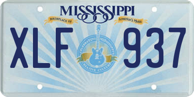 MS license plate XLF937