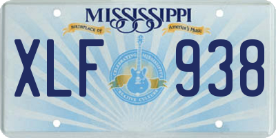 MS license plate XLF938