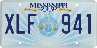 MS license plate XLF941