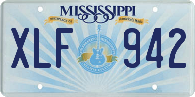 MS license plate XLF942