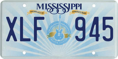 MS license plate XLF945