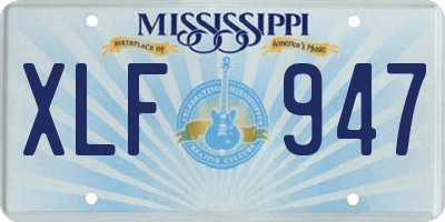 MS license plate XLF947