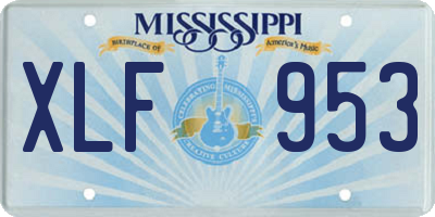 MS license plate XLF953