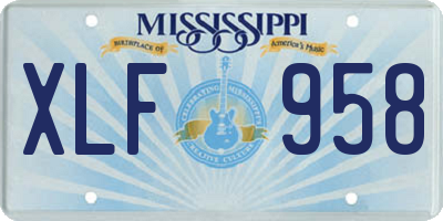 MS license plate XLF958