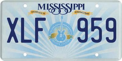 MS license plate XLF959