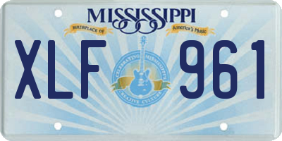 MS license plate XLF961