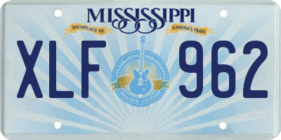 MS license plate XLF962