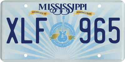MS license plate XLF965