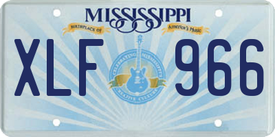 MS license plate XLF966