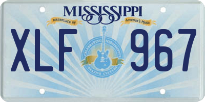 MS license plate XLF967