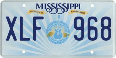 MS license plate XLF968