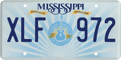 MS license plate XLF972