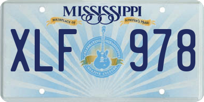 MS license plate XLF978