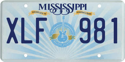 MS license plate XLF981