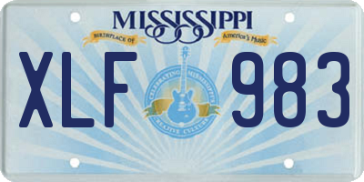 MS license plate XLF983